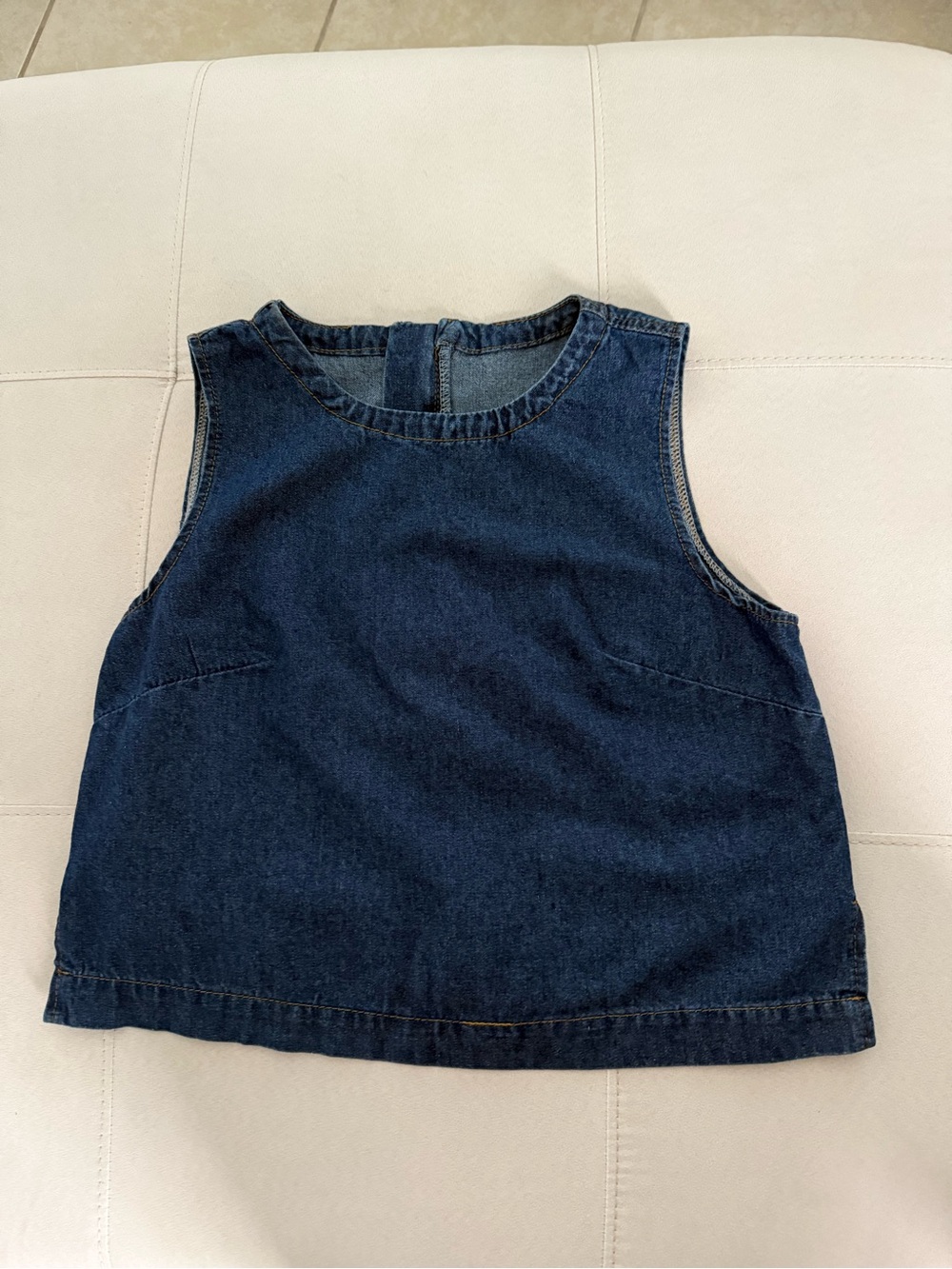 SHEIN Dark Blue Denim Sleeveless Crop Top